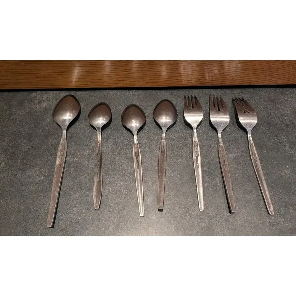 Antigua Grand Prix Stainless Steel Flatware Lot of 7 spoons and forks
